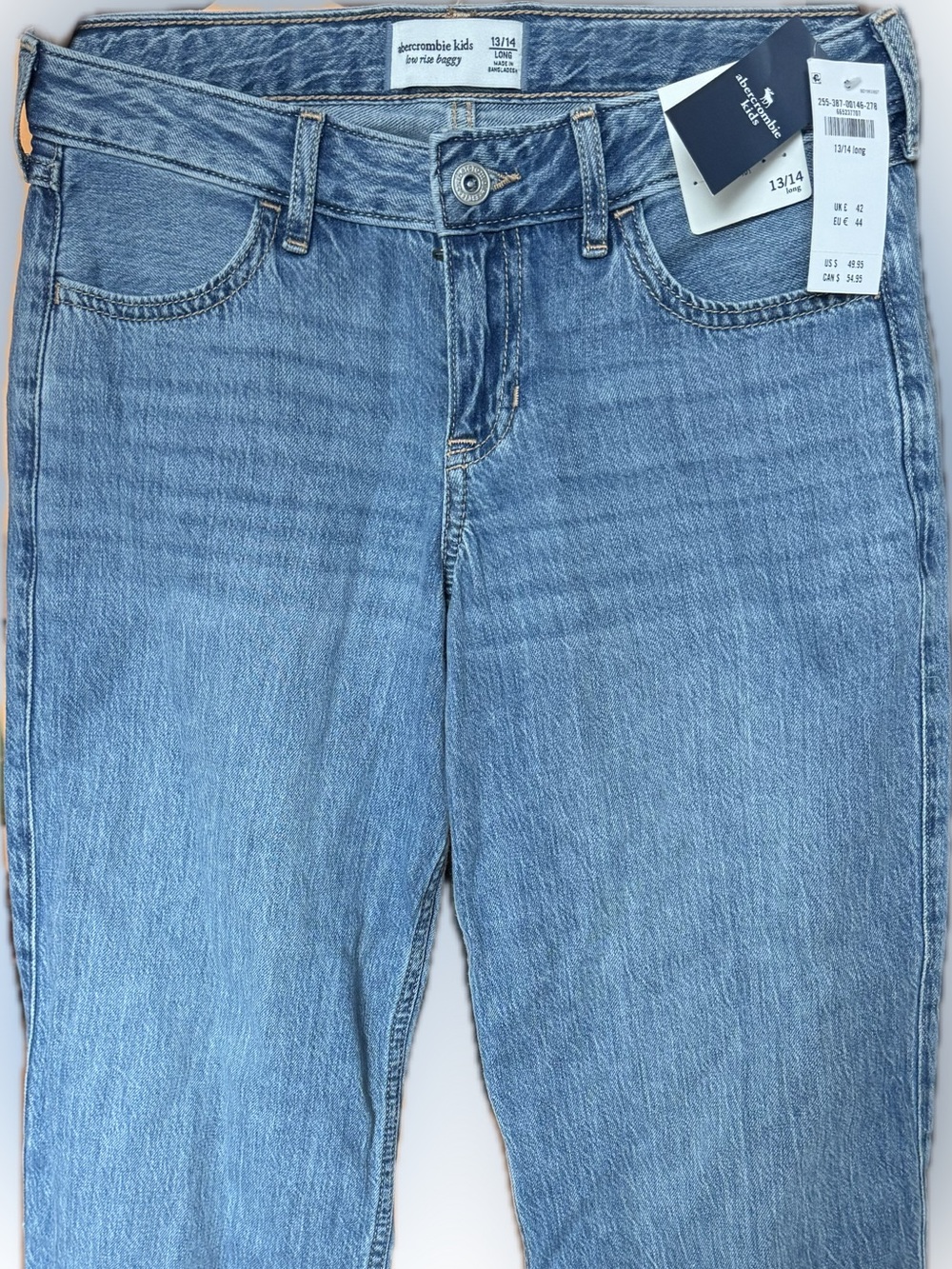 abercrombie kids low rise baggy jeans 13/14